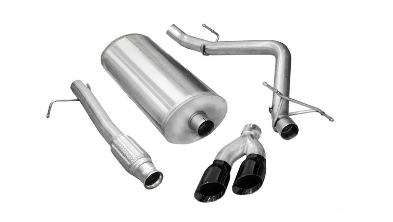 GMC Sierra Performance Exhaust - CORSA Performance - Cat Back, Single Side Exit, Twin 4in Black Pro-Series Tips - Black - `09-`13
